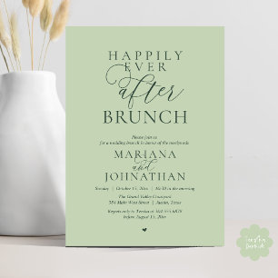 Happily Ever After Brunch, Modern Elegant Wedding Invitation