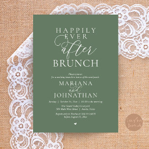 Happily Ever After Brunch, Modern Elegant Wedding Invitation