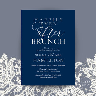 Happily Ever After Brunch Modern Post Wedding Invitation