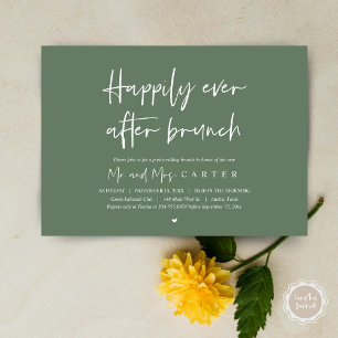 Happily ever after brunch, Modern post wedding Invitation