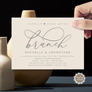 Happily Ever After Brunch, Modern Romantic Party Invitation