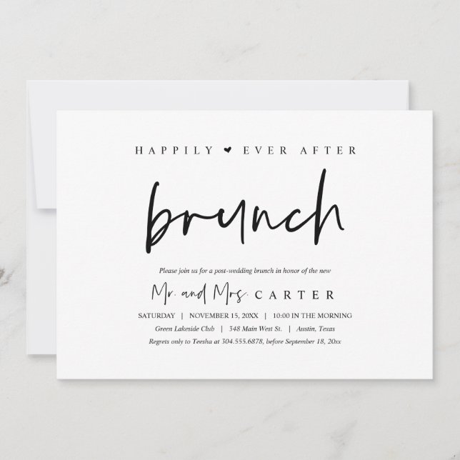Happily ever after brunch post wedding celebration invitation (Front)