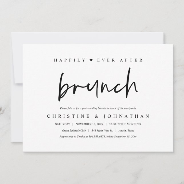 Happily ever after brunch post wedding celebration invitation (Front)