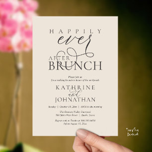 Happily Ever After Brunch Post Wedding Elopement Invitation