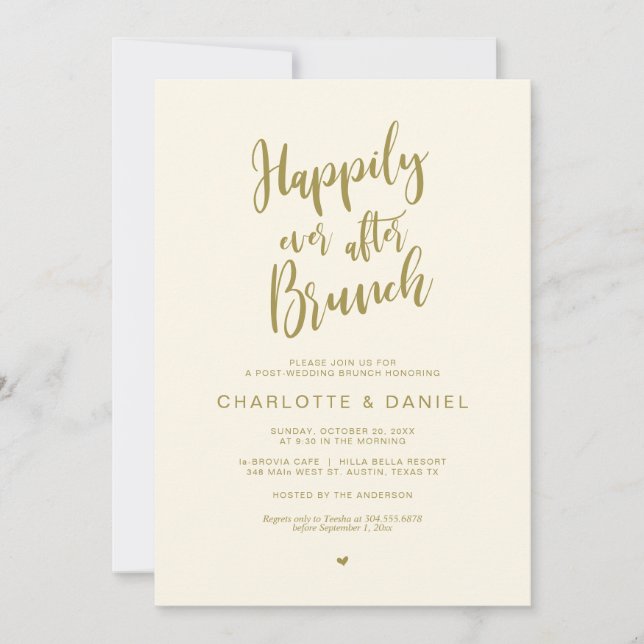 Happily Ever After Brunch, Post Wedding Elopement  Invitation (Front)