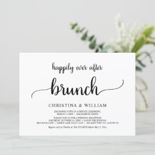 Happily Ever After Brunch Rustic Wedding Elopement Invitation