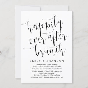 Happily ever after brunch, wedding elopement  invitation
