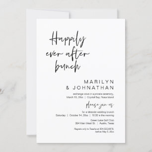 Happily Ever After Brunch, Wedding Elopement Invitation