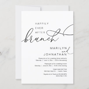Happily Ever After Brunch, Wedding Elopement Party Invitation
