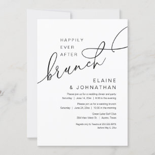 Happily Ever After Brunch, Wedding Elopement Party Invitation