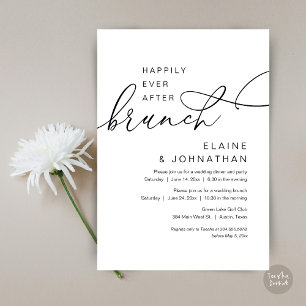 Happily Ever After Brunch, Wedding Elopement Party Invitation