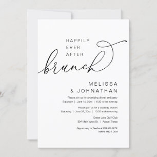 Happily Ever After Brunch, Wedding Elopement Party Invitation