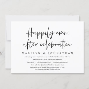 Happily Ever After Casual Wedding Elopement Dinner Invitation