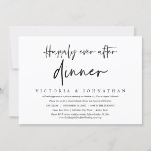 Happily Ever After Casual Wedding Elopement Dinner Invitation