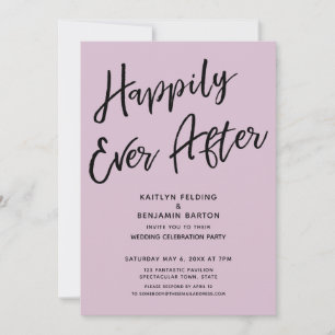 Happily Ever After Casual Wedding Party Mauve Invitation