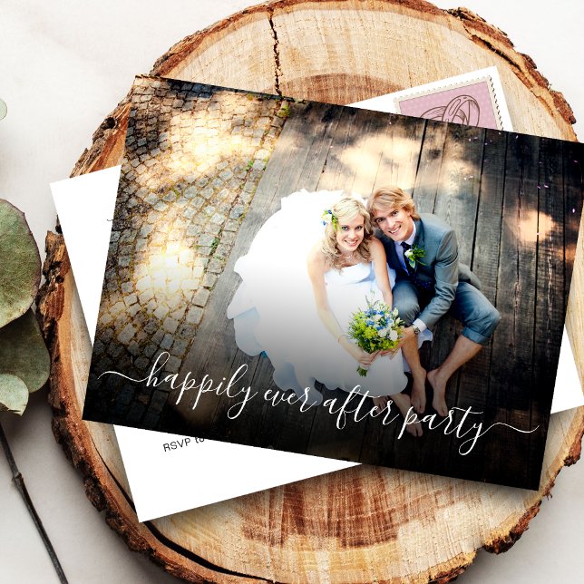 Happily Ever After Casual Wedding Reception Invitation Postcard (Creator Uploaded)
