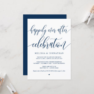 Happily Ever After Celebration, Black, Elopement Invitation