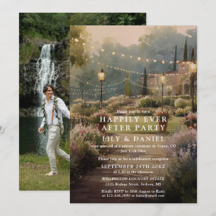 Happily Ever After Country Garden Wedding Photo Invitation
