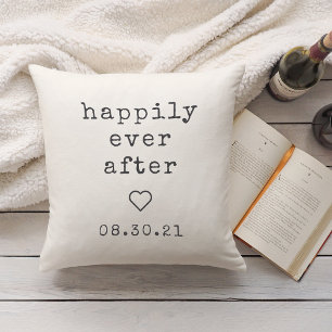 Happily Ever After   Custom Wedding Date Cushion