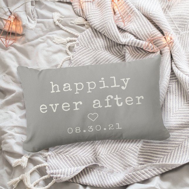 Happily Ever After | Custom Wedding Date Lumbar Cushion (Creator Uploaded)