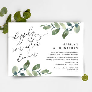 Happily Ever After Dinner, Elopement, Greenery Invitation