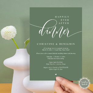 Happily Ever After Dinner, Elopement Modern Script Invitation