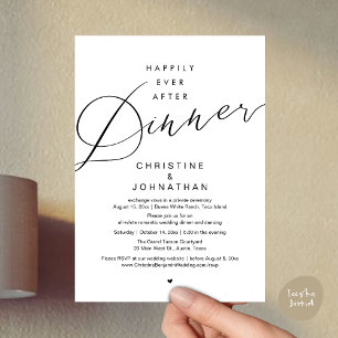 Happily Ever After Dinner, Modern Romantic Wedding Invitation