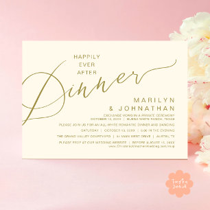 Happily Ever After Dinner, Modern Wedding Party Invitation