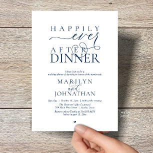Happily Ever After Dinner Modern Wedding Reception Invitation