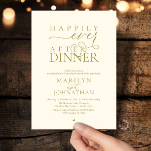 Happily Ever After Dinner Modern Wedding Reception Invitation