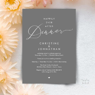 Happily Ever After Dinner Modern Wedding Reception Invitation