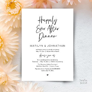 Happily Ever After Dinner Modern Wedding Reception Invitation