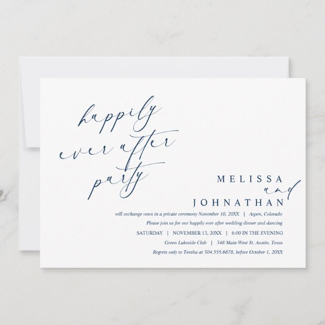 Happily Ever After Dinner Party and Dancing Invitation (Front)