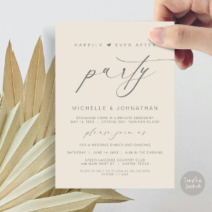 Happily Ever After Dinner Party, Wedding Elopement Invitation