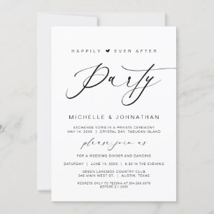 Happily Ever After Dinner Party, Wedding Elopement Invitation
