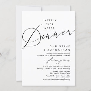 Happily Ever After Dinner Romantic Wedding Invitation
