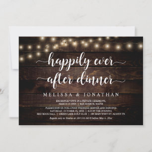 Happily Ever After Dinner, Wedding Elopement Invit Invitation
