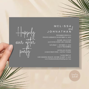 Happily Ever After Dinner, Wedding Elopement Invitation