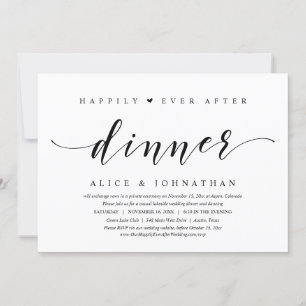 Happily Ever After Dinner, Wedding Elopement Party Invitation