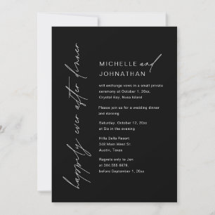 Happily Ever After Dinner, Wedding Elopement Party Invitation