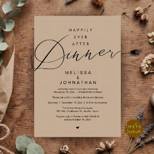 Happily Ever After Dinner Wedding Elopement Party Invitation