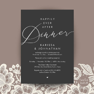Happily Ever After Dinner Wedding Elopement Party Invitation