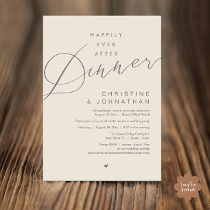 Happily Ever After Dinner Wedding Elopement Party Invitation