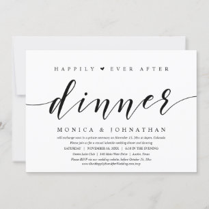 Happily Ever After Dinner, Wedding Elopement Party Invitation