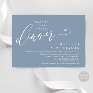 Happily Ever After Dinner Wedding Heart Invitation