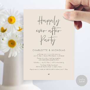 Happily Ever After Dinner Wedding Party Cash Bar Invitation