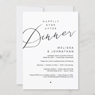 Happily Ever After Dinner, Wedding Party, in Black Invitation