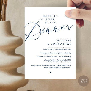 Happily Ever After Dinner, Wedding Party, in Navy Invitation