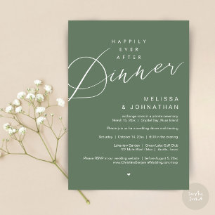 Happily Ever After Dinner, Wedding Party, in Sage Invitation