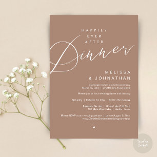 Happily Ever After Dinner, Wedding Party, Taupe Invitation